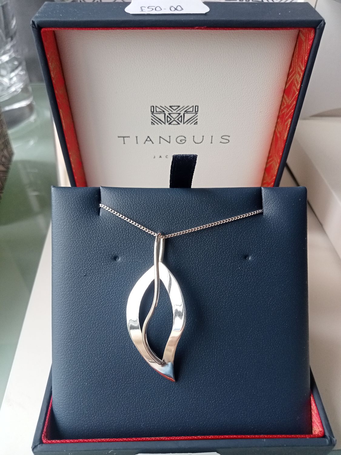 Silver leaf pendant