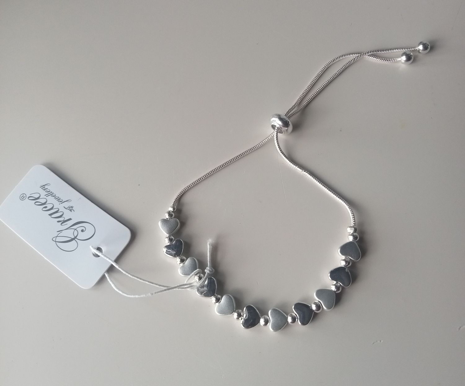 Adjustable small heart bracelet