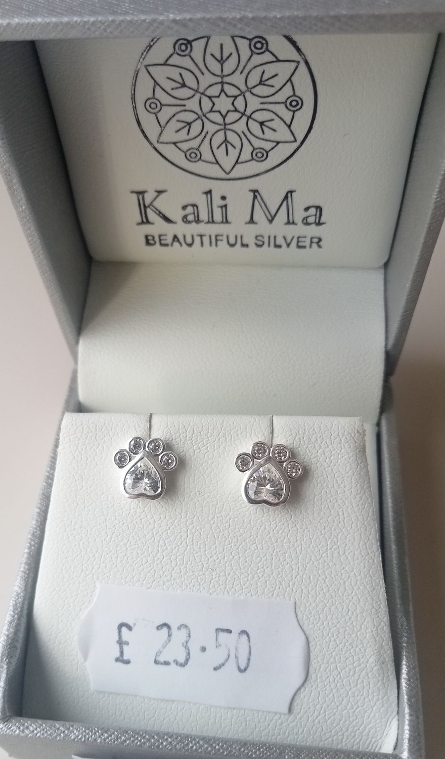 Kali Ma Alianna paw print CZ studs