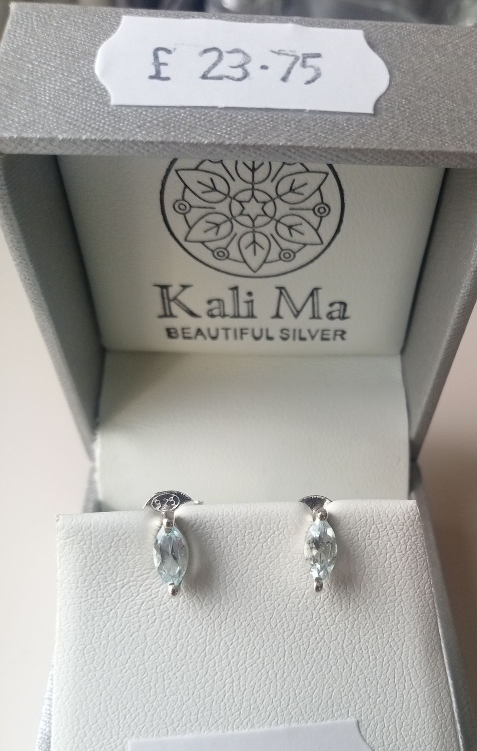 Kali Ma Kara Marquis cut Blue Topaz studs