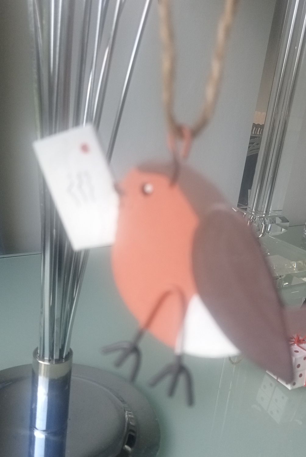Robin posting Christmas Card