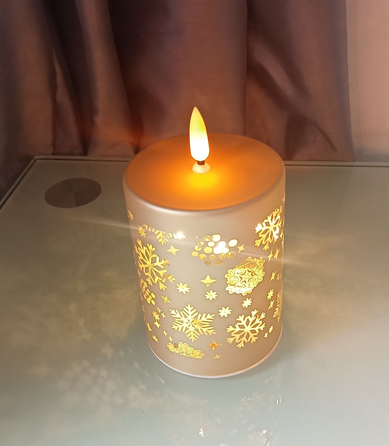 Bright Xmas LED Candle Tall - Gold