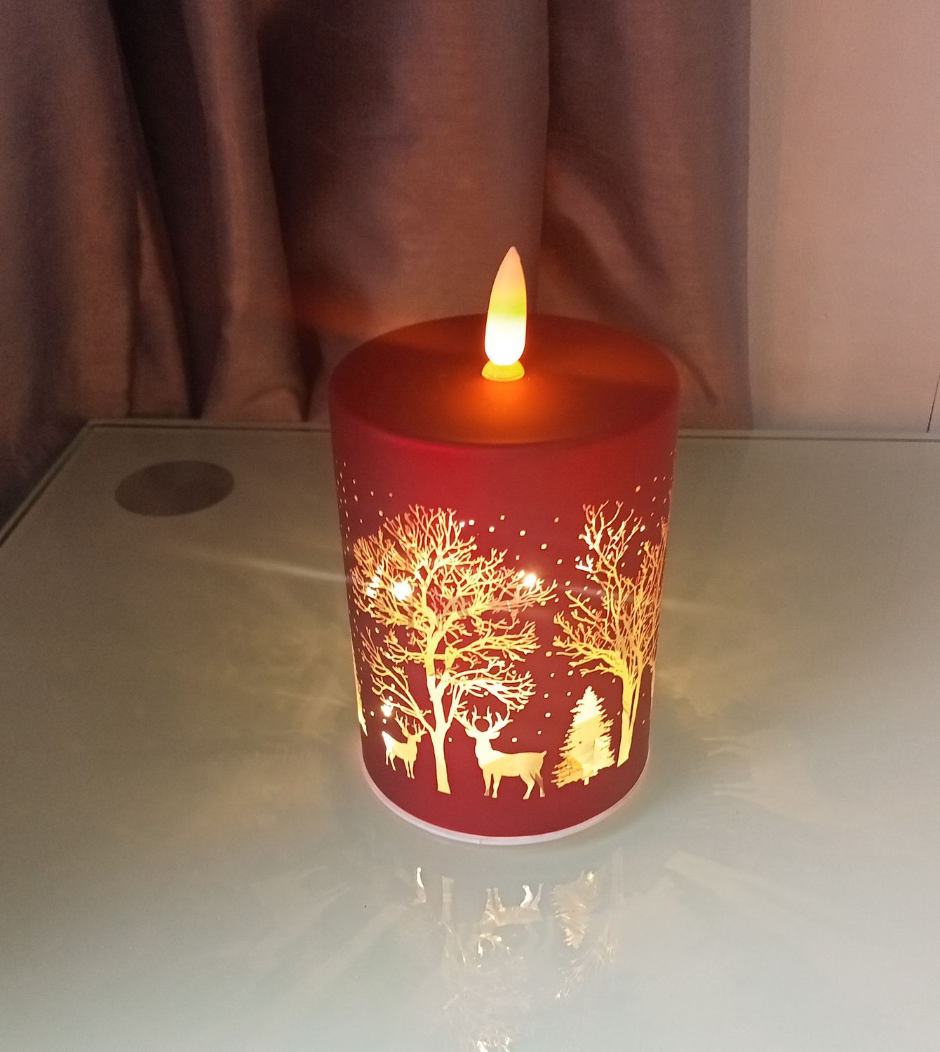 Bright Xmas LED Candle Tall - Red