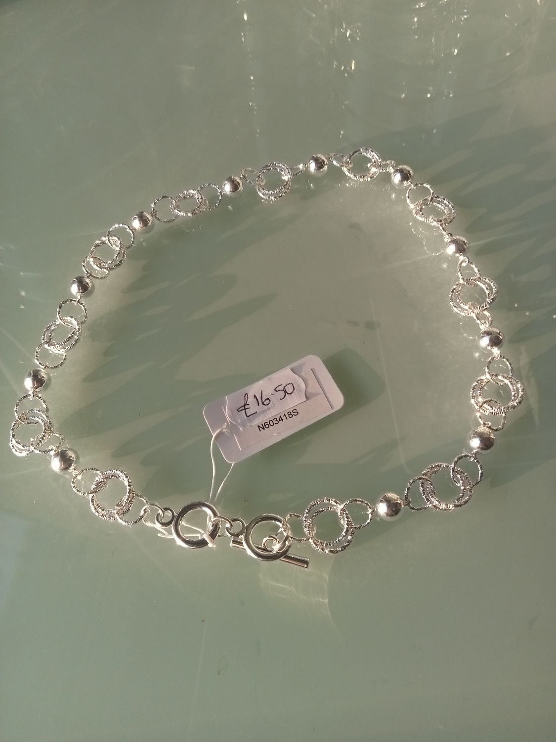 T Bar Ball and circle necklet