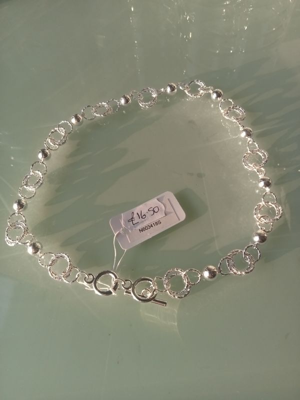 T Bar Ball and circle necklet