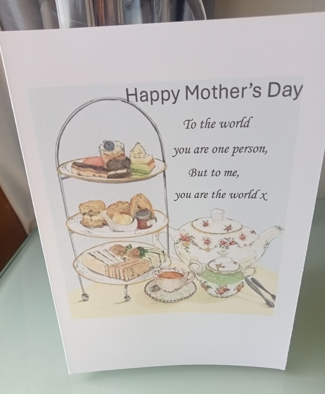 Mother's Day card with afternoon tea