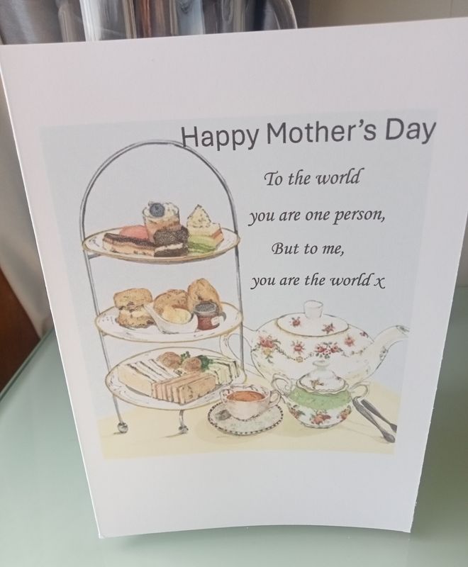 Mother's Day card with afternoon tea
