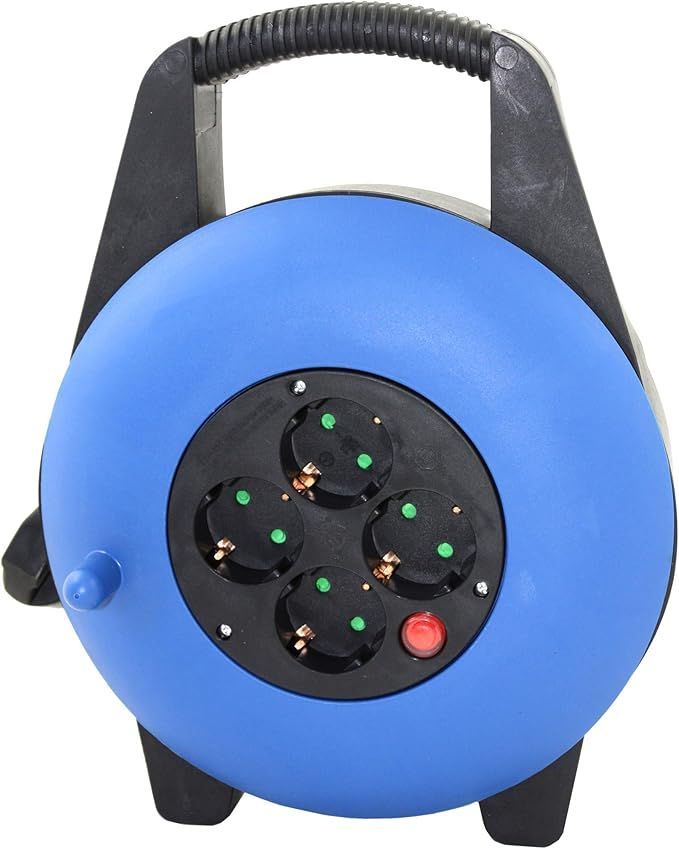 Enrollacable 3000W Max. azul y negro 4 salidas IP20