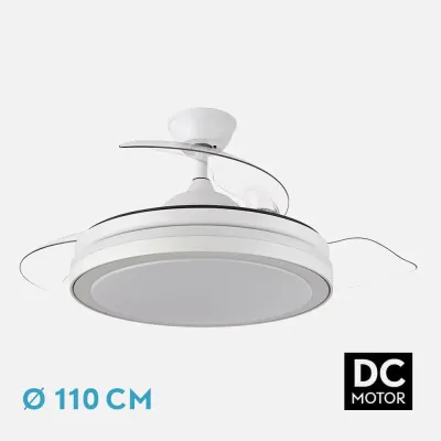 Ventilador Dc Esparta Plus 72w 6120lm Blanco 3 Aspas Desp. 107d 3 Colores C/Remoto+ Temporizador+ Memoria