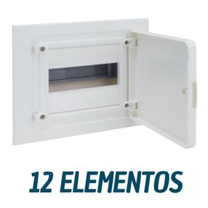Caja empotrable golf serie VF, 1 fila, 12M,puerta opaca blanca, regleta y chasis VF112PE