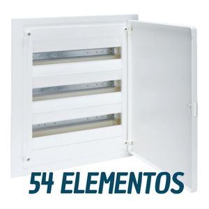 Caja empotrable golf serie VF, 3 filas, 54M, puerta blanca, regleta QC y chasis VF318PES