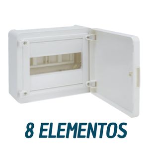 Caja de superficie golf serie VS, 1 fila, 8M, con puerta opaca blanca y regleta VS108PE