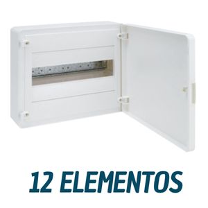 Caja de superficie golf serie VS, 1 fila, 12M, puerta opaca blanca y regleta VS112PE