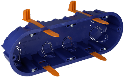 Caja de mecanismos de empotrar en tabique hueco. Para 3 elementos. Sistema de fijación mediante bridas. 5825GW Solera