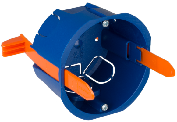 Caja de mecanismos de empotrar en tabique hueco. Para 1 elemento. Sistema de fijación mediante bridas. 5625GW Solera Caja de mecanismos de empotrar en tabique hueco. Para 1 elemento. Sistema de fijación mediante bridas. 5625GW Solera