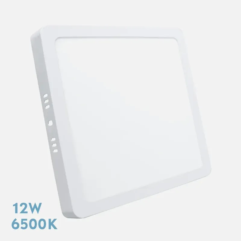 Downlight Superficie Cuadrado Selenita 12w 6500k Blanco 1080 Lm 2,8x17x17 Cm