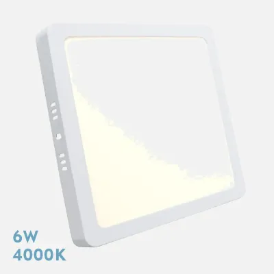 Downlight Superficie Cuadrado Selenita 6w 4000k Blanco 540 Lm 2,8x12x12 Cm