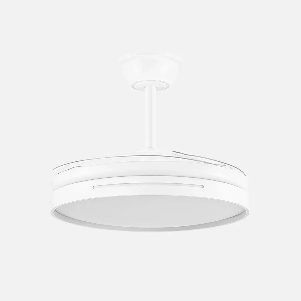 Ventilador DC 59w Micenas Blanco 4 Aspas Transp. 106d 6 Veloc. 6980lm 3 Colores C/remoto, Reg.intensidad, Memoria Y Temporiz.26