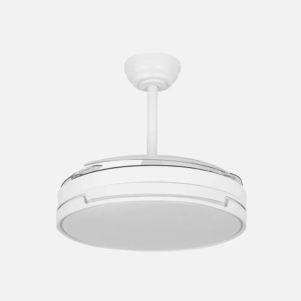 Ventilador Dc Papiro 59w Blanco 4aspas desp.107d 5900lm Reg.intensidad 3000k,4000k,6000k Remoto+ Memoria+ Temporizador