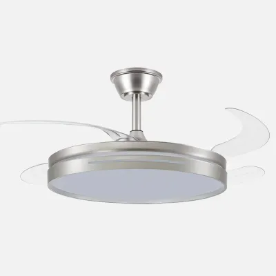 Ventilador Dc 59w Micenas Niquel 4asp.transp.106d 6velocidades 6980lm 3colores Remoto,reg.intensidad,memoria Y Temporizador 26