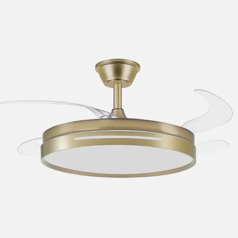 Ventilador Dc 59w Micenas Cuero 4asp.transp.106d 6vel 6980lm 3col Remoto,reg.intensidad,memoria Y Temporizador 26