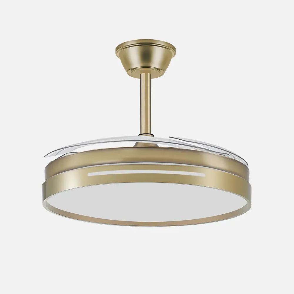 Ventilador Dc 59w Micenas Cuero 4asp.transp.106d 6vel 6980lm 3col Remoto,reg.intensidad,memoria Y Temporizador 26