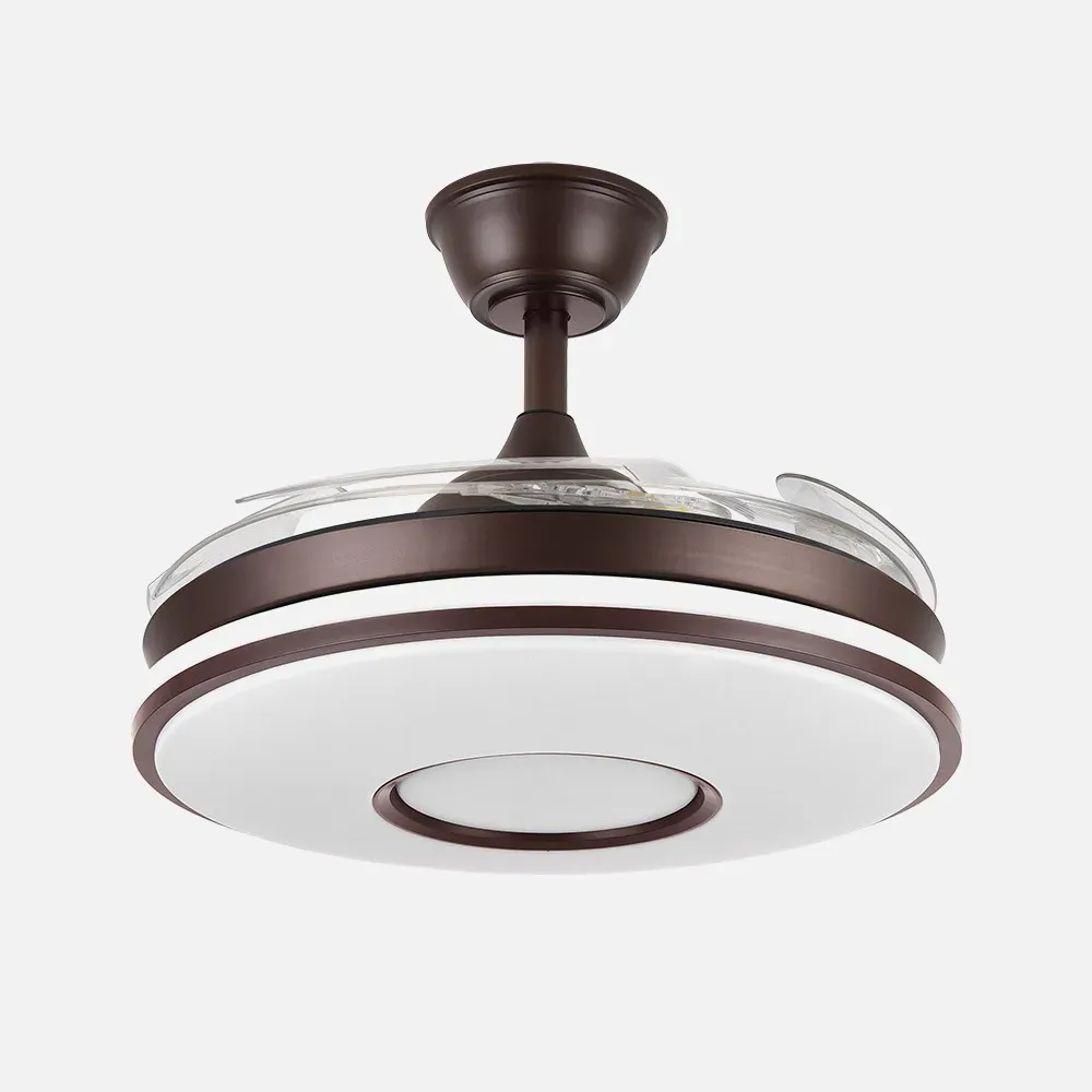 Ventilador Dc Dani 59w 6980lm Marron 4 Aspas desp.106d 3000-4200-6500k Remoto, Reg.intensidad, Memoria Y Temporizador