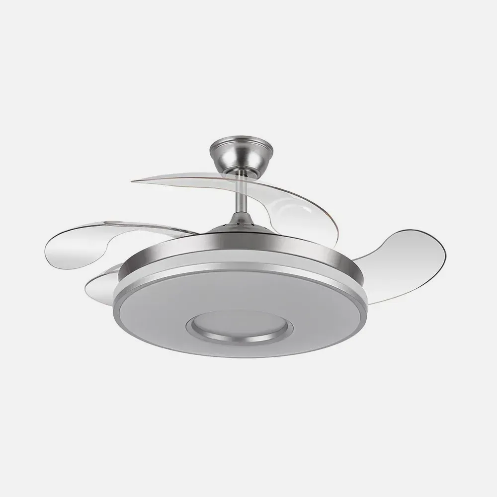 Ventilador Dani 59w 6980lm Niquel 4 Aspas Desplegables 6 Velocidades 106d 3000-4200-6500k Remoto, Reg.Int, Memori Y Tempor Ventilador Dani 59w 6980lm Niquel 4 Aspas Desplegables 6 Velocidades 106d 3000-4200-6500k Remoto, Reg.Int, Memori Y Tempor