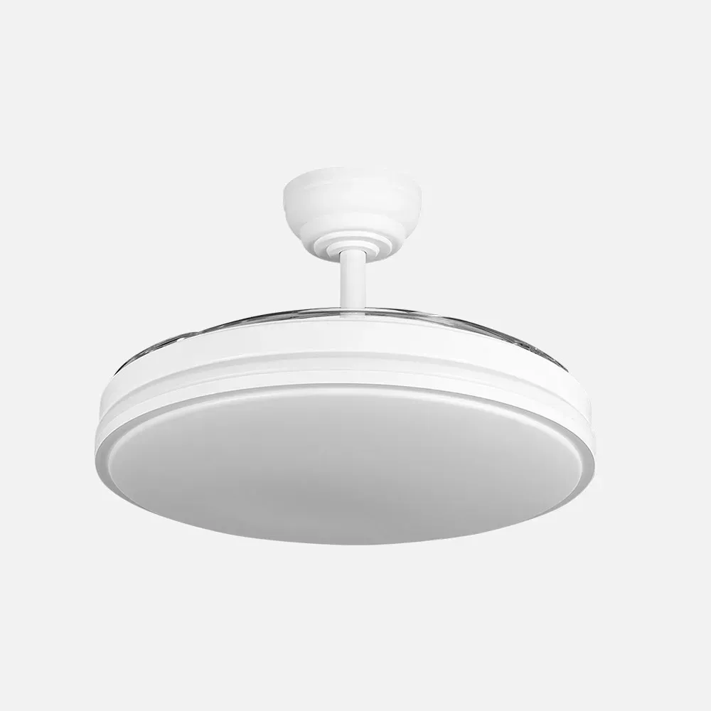 Ventilador Dc Parlatore 60w Blanco 3aspas Control X Voz 107d 6980lm 3col.remoto+reg.intensidad+temporizador+memoria