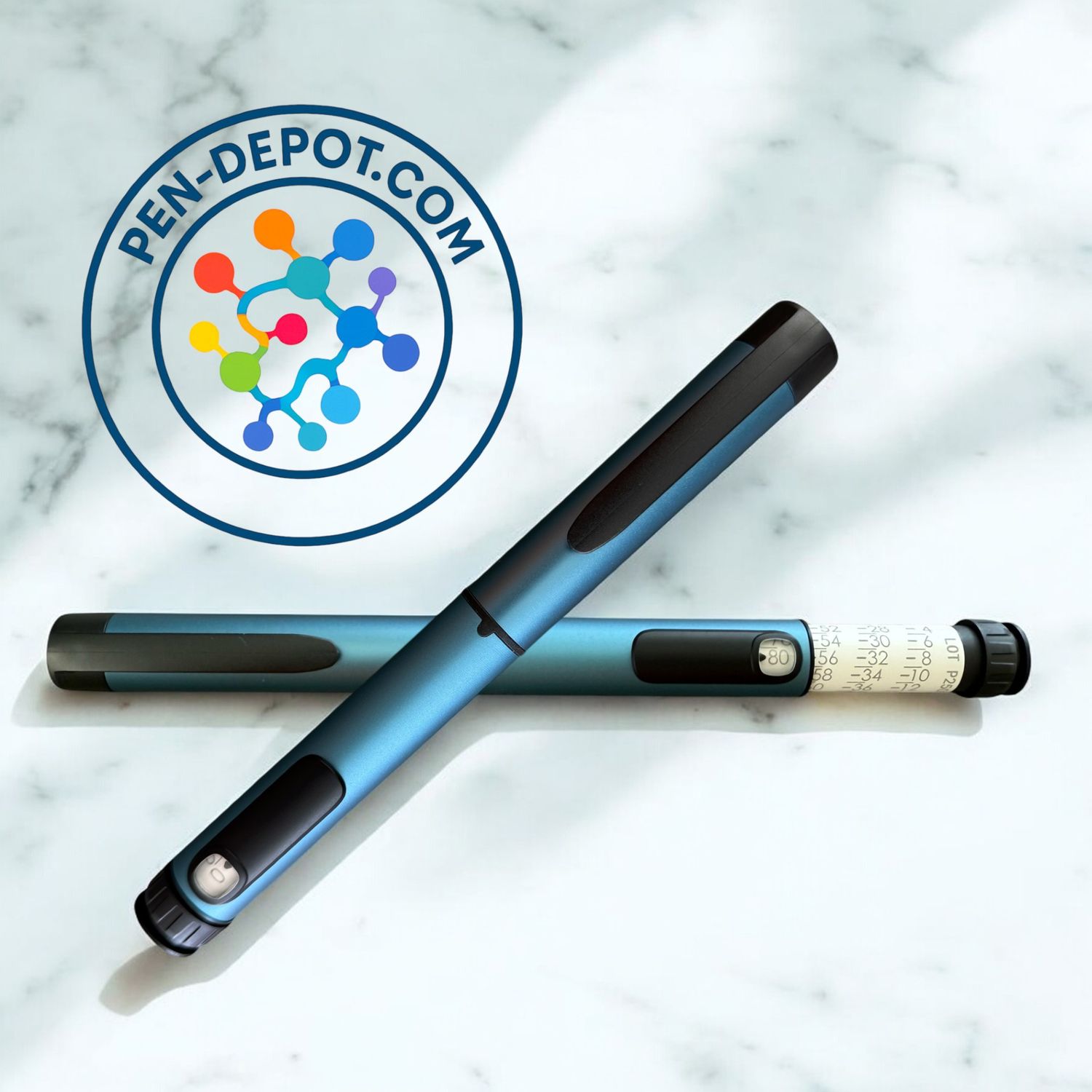 Reusable Injection Pen - V1 - Metal (80 UNIT), Color: Blue
