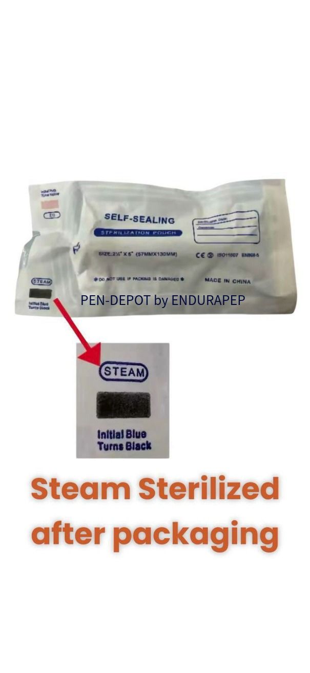 3 mL Long Stopper Personal Research Pen Cartridges – Steam-Sterilized, Single-Use