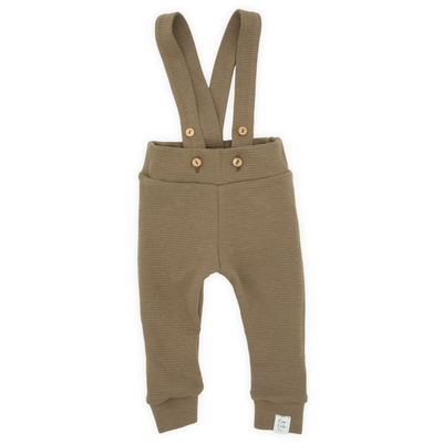Rib Legging met Bretels | Taupe