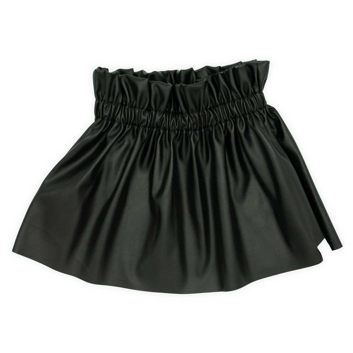 Leather Paperbag Rok | Zwart