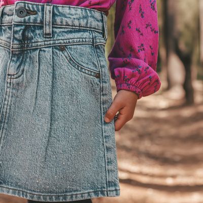 Stretch Denim | Glitter Skirt