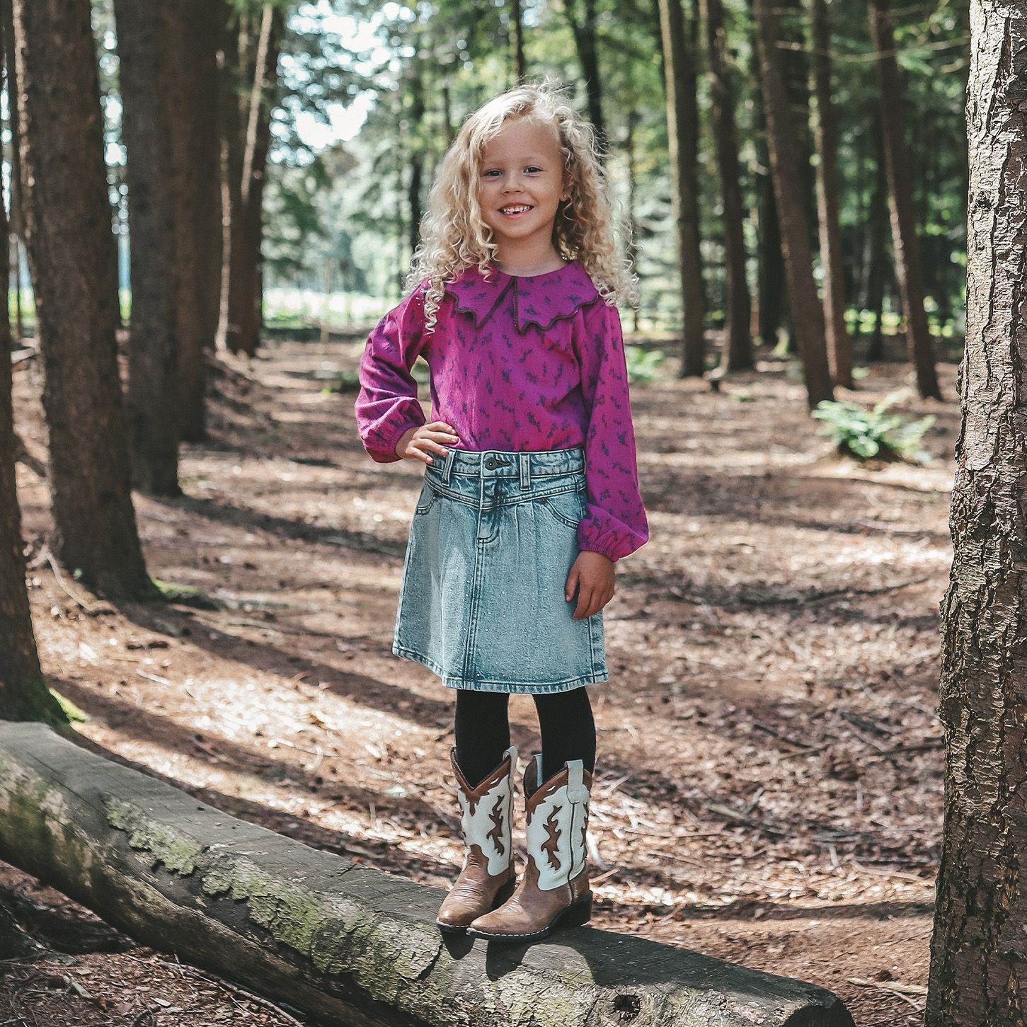 Stretch Denim | Glitter Skirt