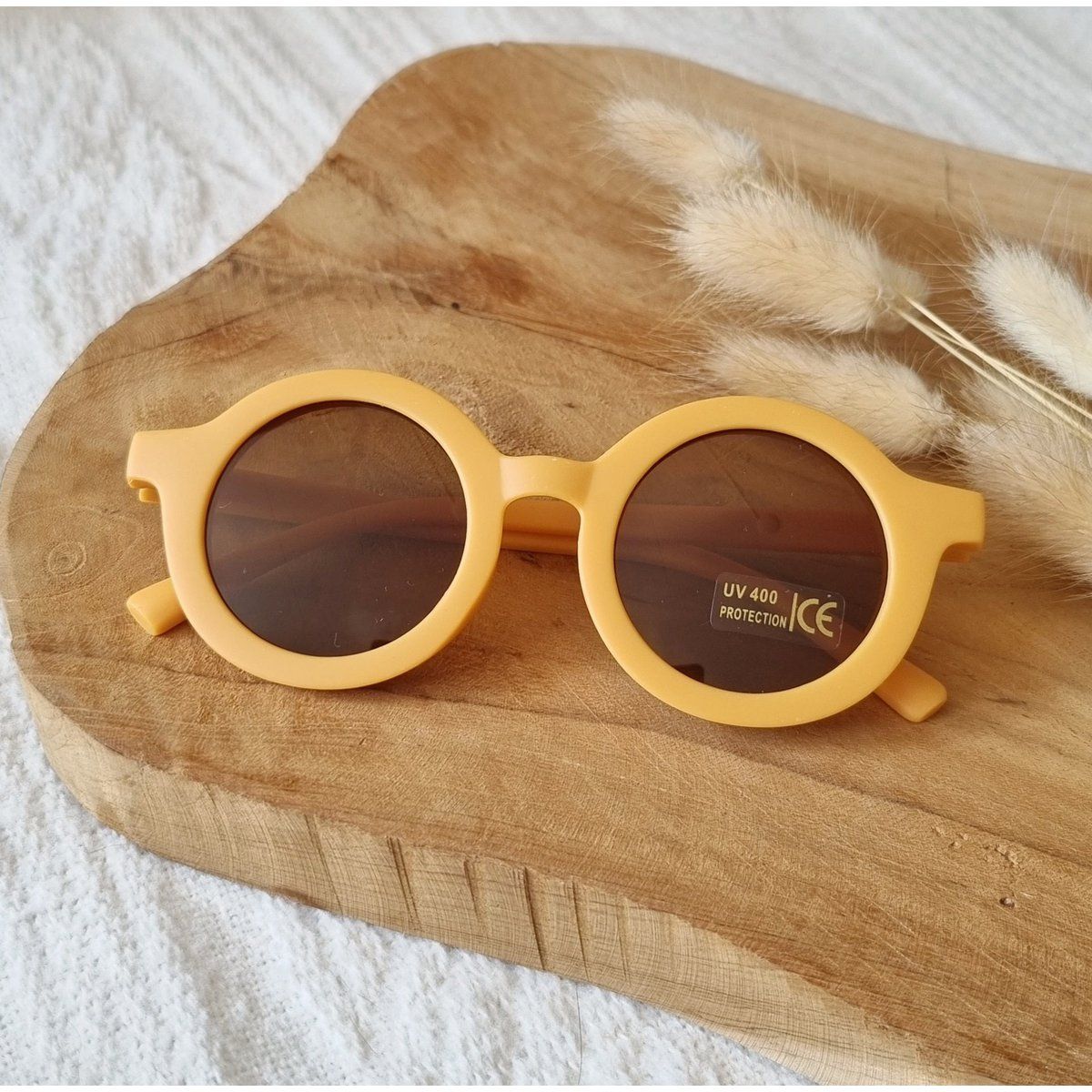 Baby- en kinder zonnebril UV400 rond - geel