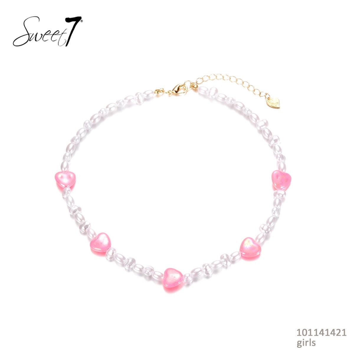 Ketting hartjes - Roze