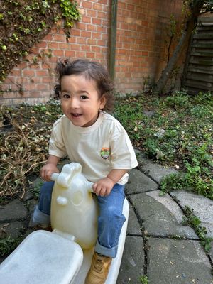 Beige Korte Mouw T-shirt Jongen - Ride free