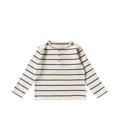 Stripe Terry | Relaxed Granddad Longsleeve BLUE