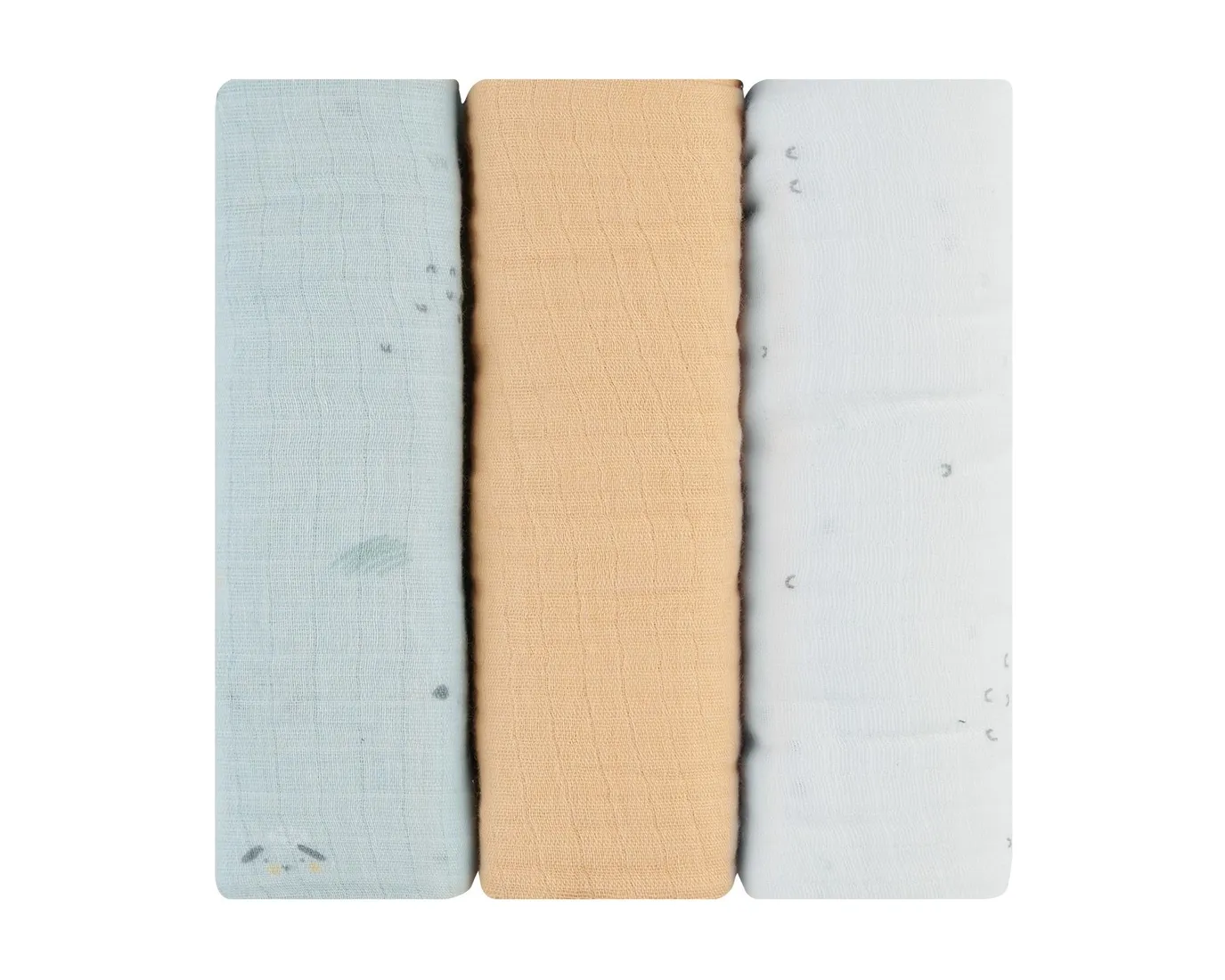 Mousseline Wikkeldoek Set 3 stuks. 75x75cm Slaperige Schaapjes