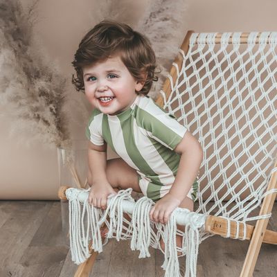 Wide Stripe | Shortsleeve UV Swimsuit