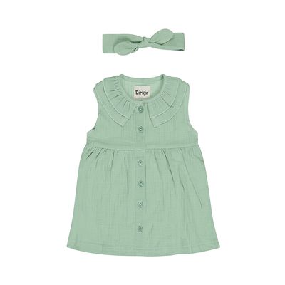 Tetra dress sleeveless + Headband - Aqua green