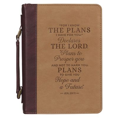 Bible Cover Plans Burgundy Extra LGE