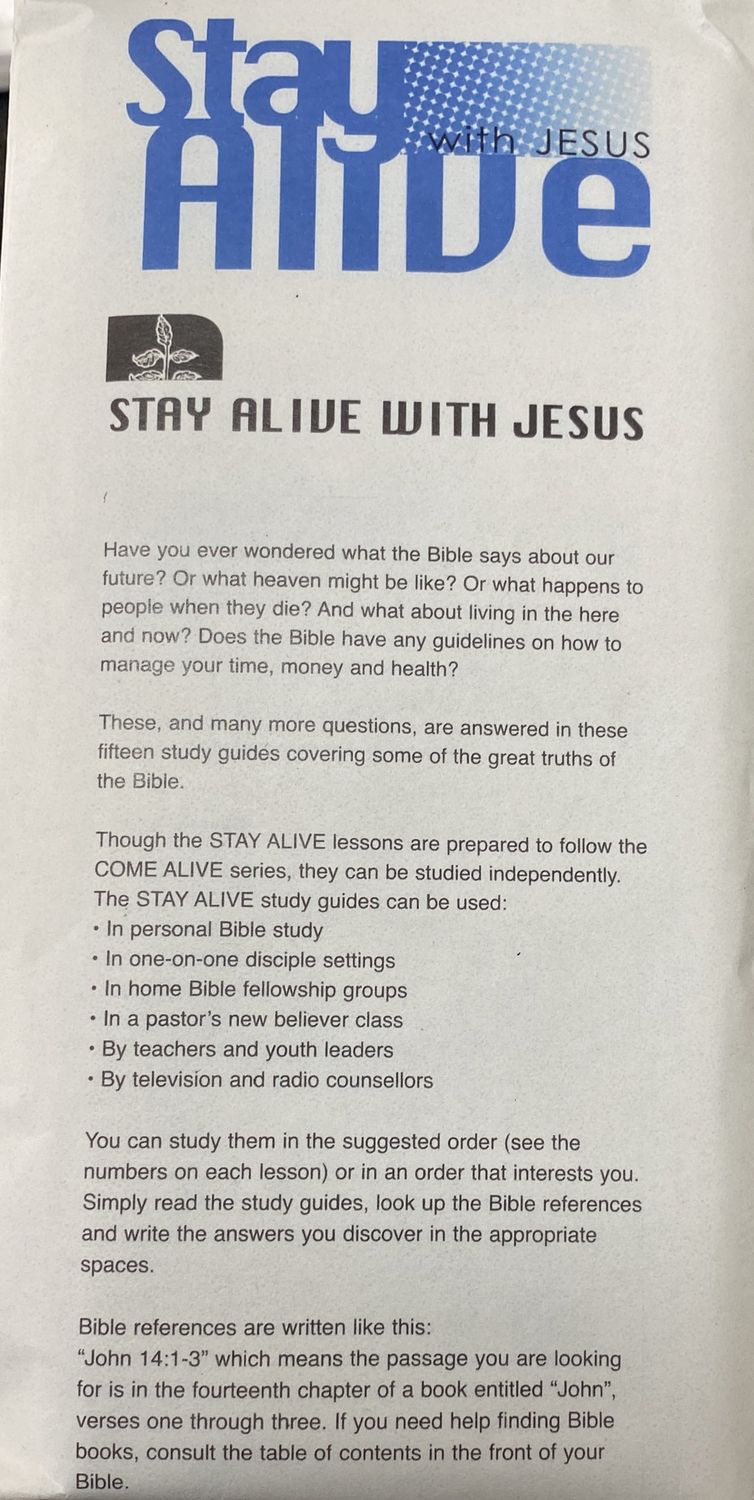 Stay Alive with Jesus - Set of 15