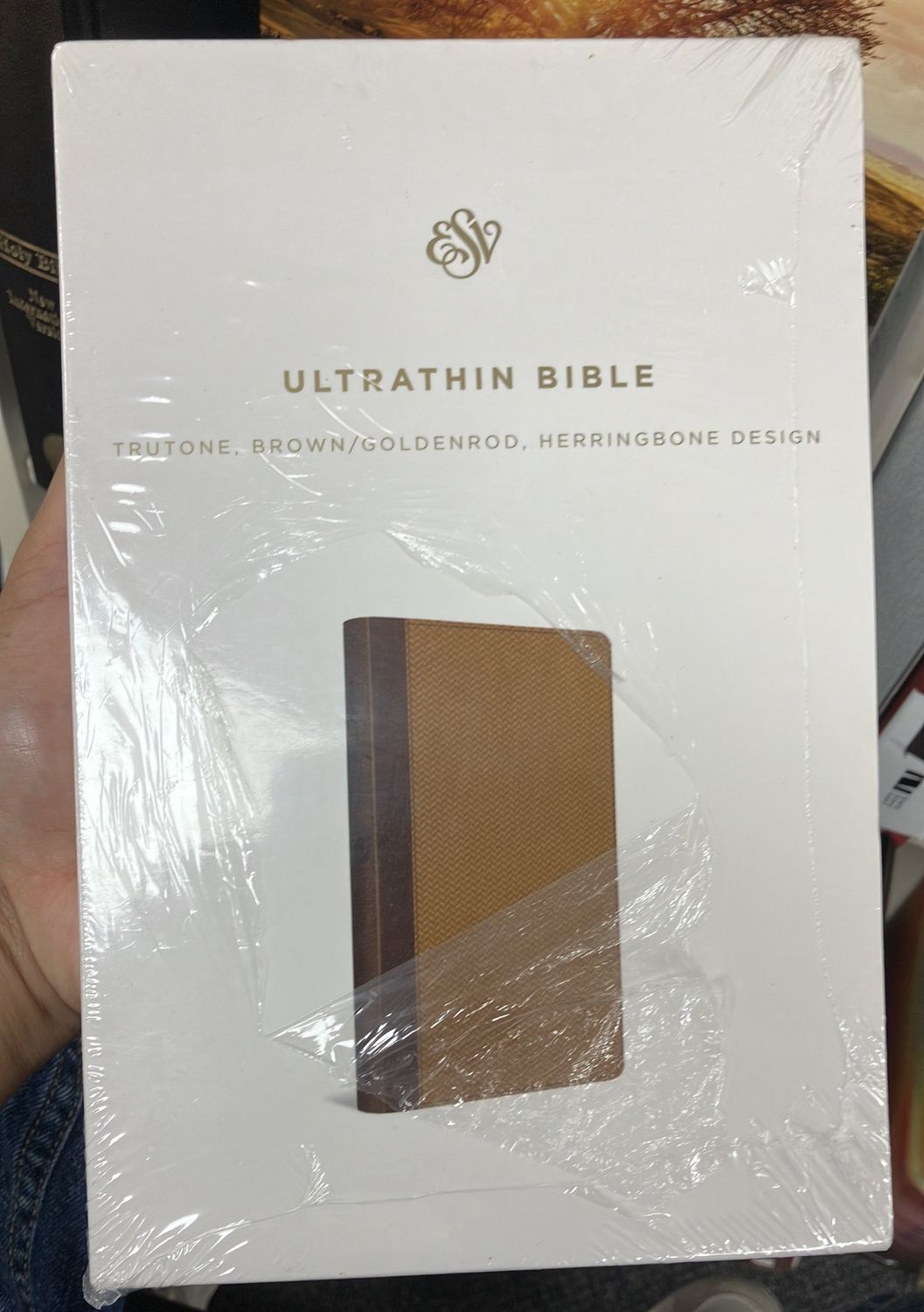 ESV Bible Ultrathin Trutone Brown/Golden. 