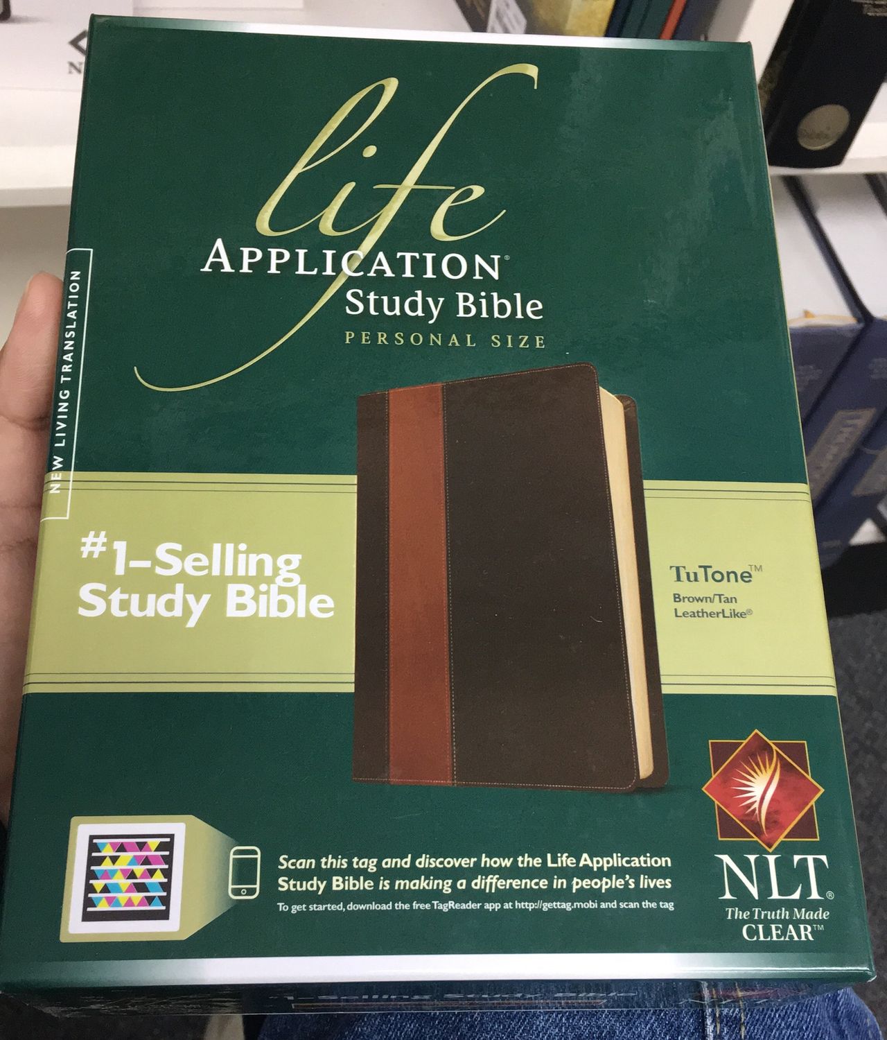 NLT Life Application Brown/Tan TuTone LL.