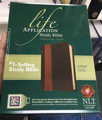 NLT Life Application Brown/Tan TuTone LL.