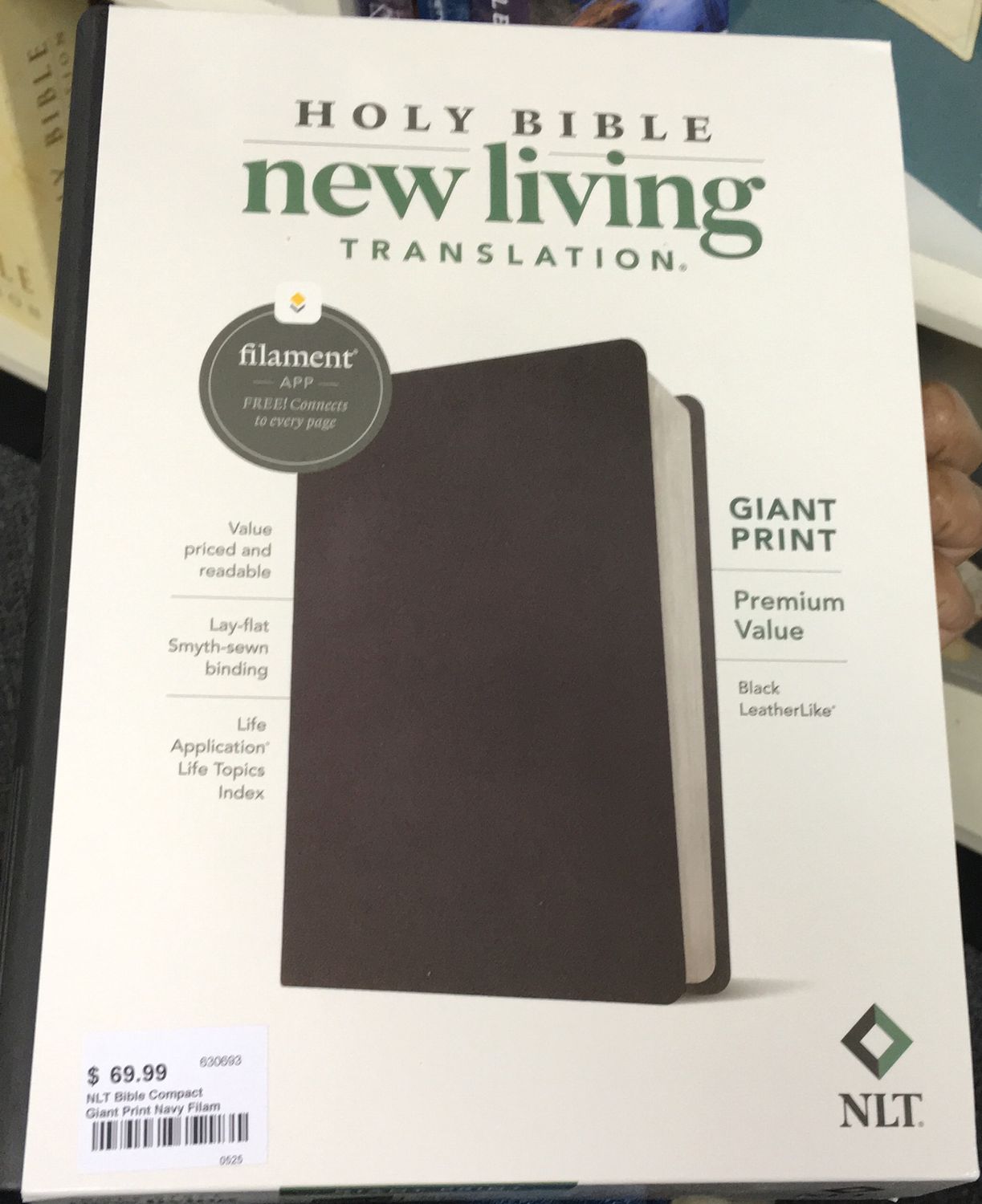 NLT Bible Compact Giant Print Navy Filam