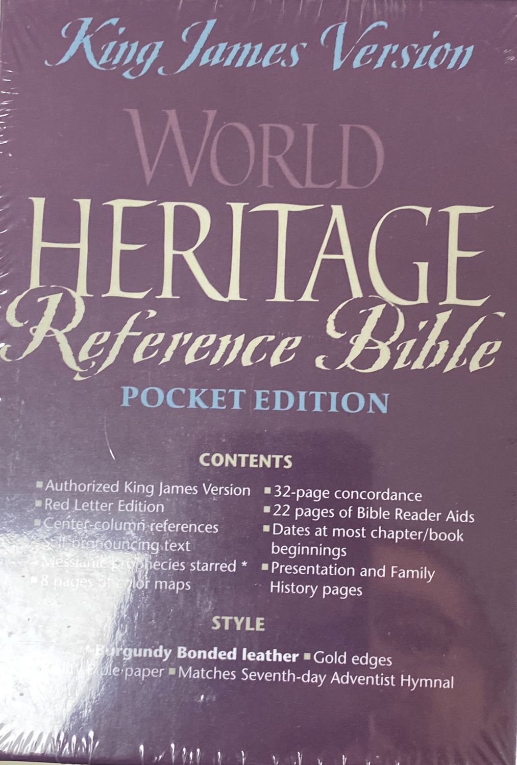 KJV Pocket Bible/SDA Hymnal SET Burg BL