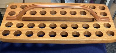 Communion Tray 40 Hole Light Wood Rect.